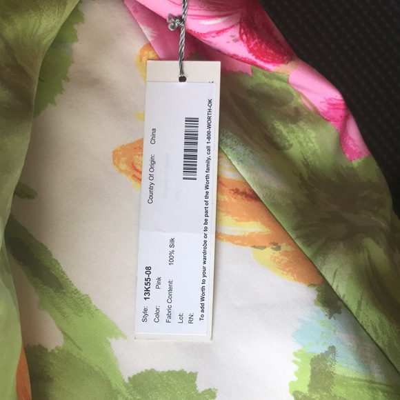 WORTH FLORAL SILK  DRESS - Picture 5 of 7